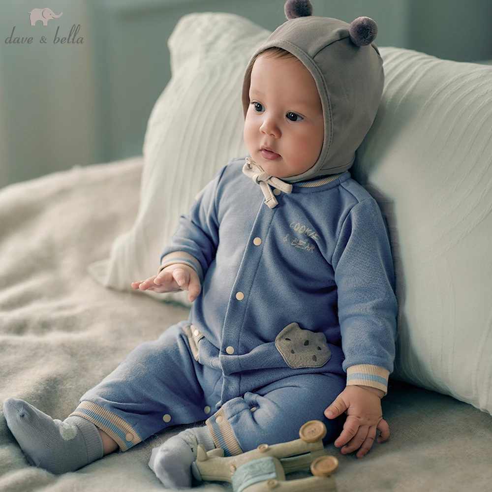 Dave Bella Baby Jumpsuit Boys Autumn Spring Romper Gentle Long Sleeve Cotton 3-24 Monthes Newborn Creeper DB3253180