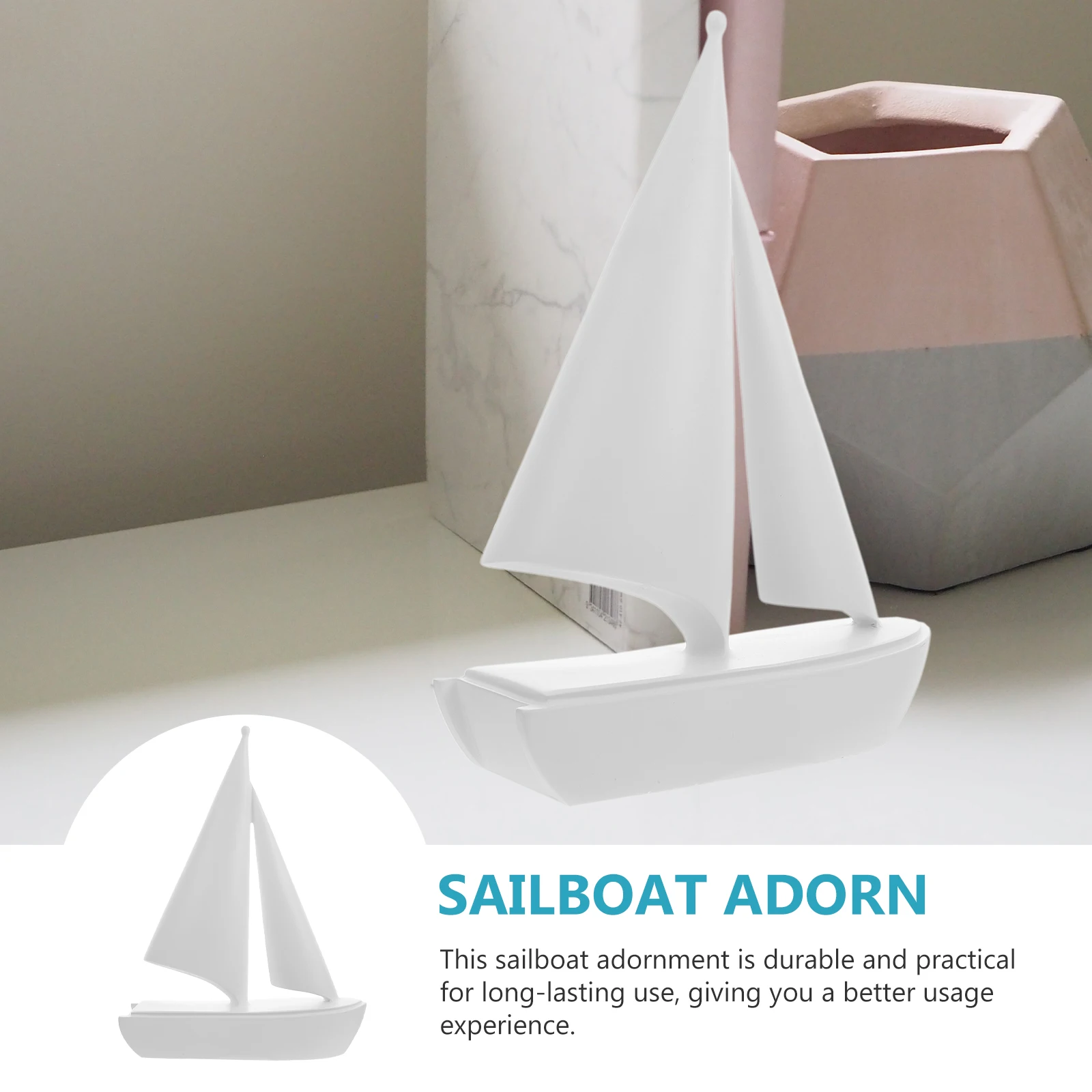 

Nautical Home Decor Boat Sailboat Figurine Decorative Statue Desktop Decoration Sailing Artwork Resin Ornament Office