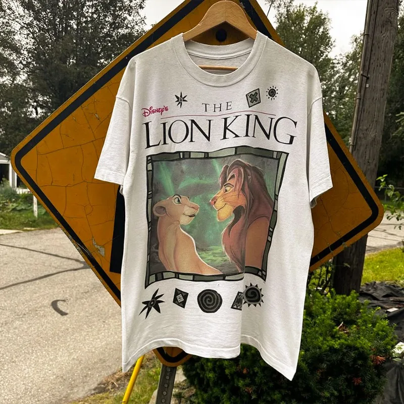 

TheLionKing Simba Lion King Anime Peripheral Short Sleeved T-shirt for Men and Women