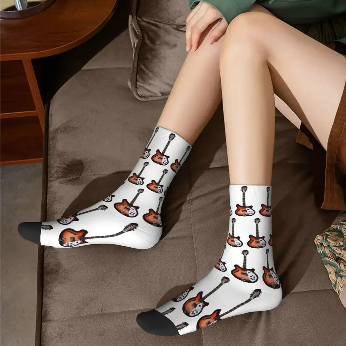 Rickenbacker 360 Sketch Socks Harajuku Sweat Absorbing Stockings All Season Long Socks Accessories for Man's Woman's Gifts