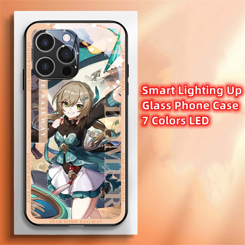 So Cool Star Rail Role Smart Voice Controlled LED Light Phone Case For Samsung S26 S25 S24 S22 S23 S21 S20 FE Plus Ultra