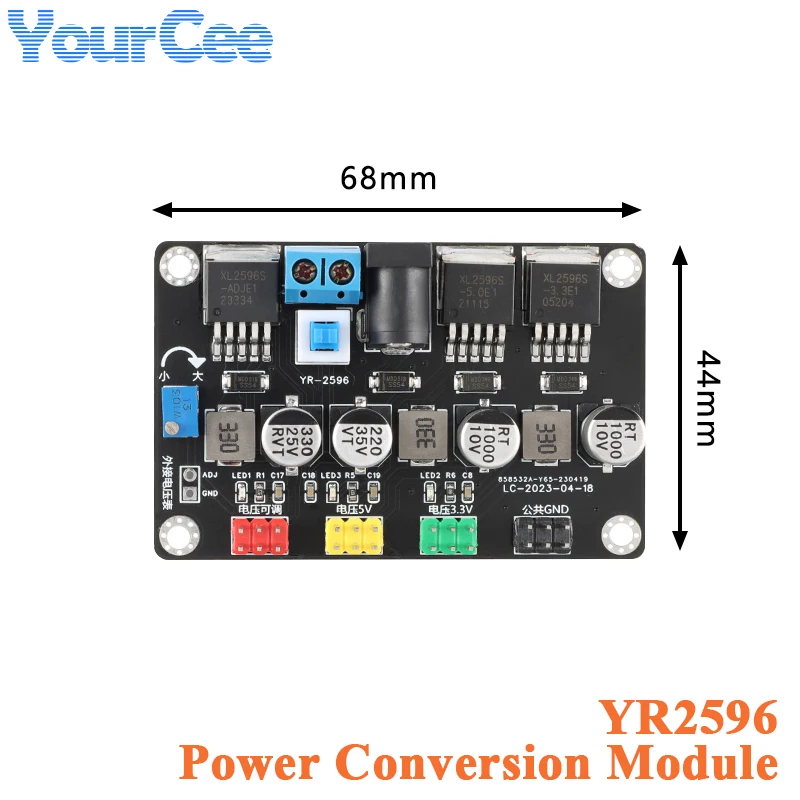 LM2596 YR-1002 Voltage DC Power Conversion Module DC3.3V DC5V DC Adjustable YR-1002 12V/5V/3.3V for Smart Car Experimental Motor