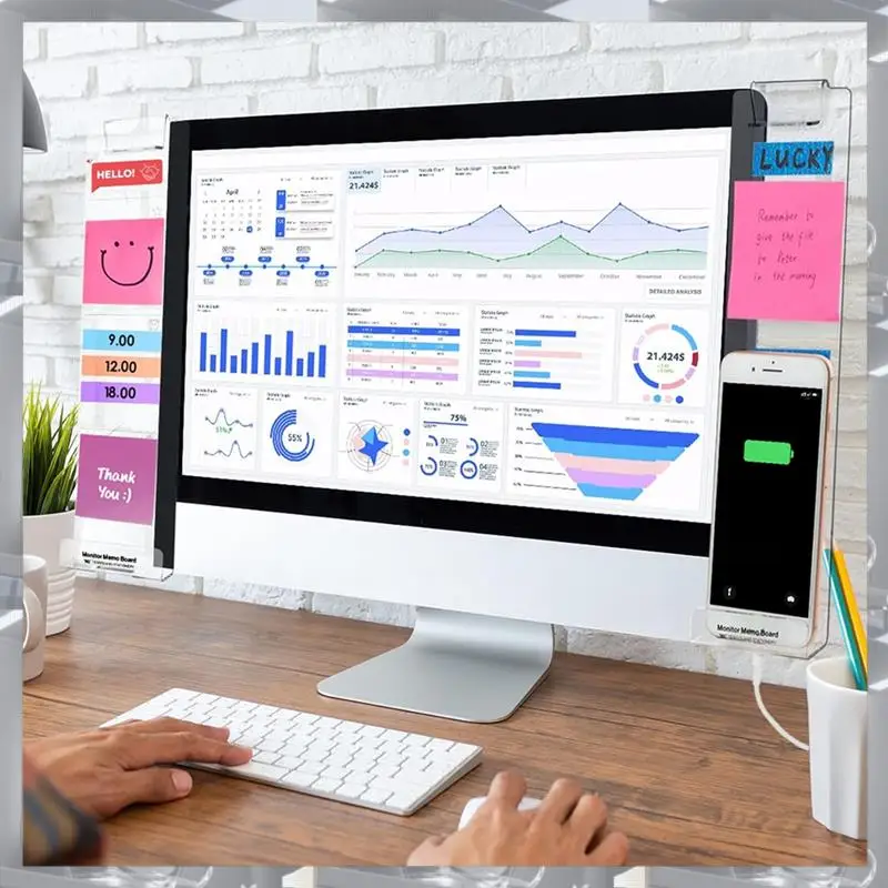 Hot Selling-Transparent Display Side Panel Transparent Computer Message Board Side Sticky Note Clip,Transparent Display Side Pan