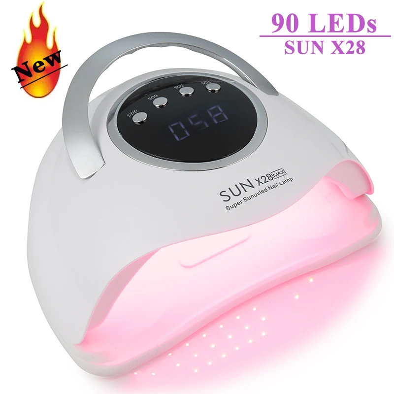 SUN X28MAX 90LED UV Lamp for Nails Gel Polish Drying With LED Display Auto Sensor Professional Manicure Lamp Dryer Home Use Tool
