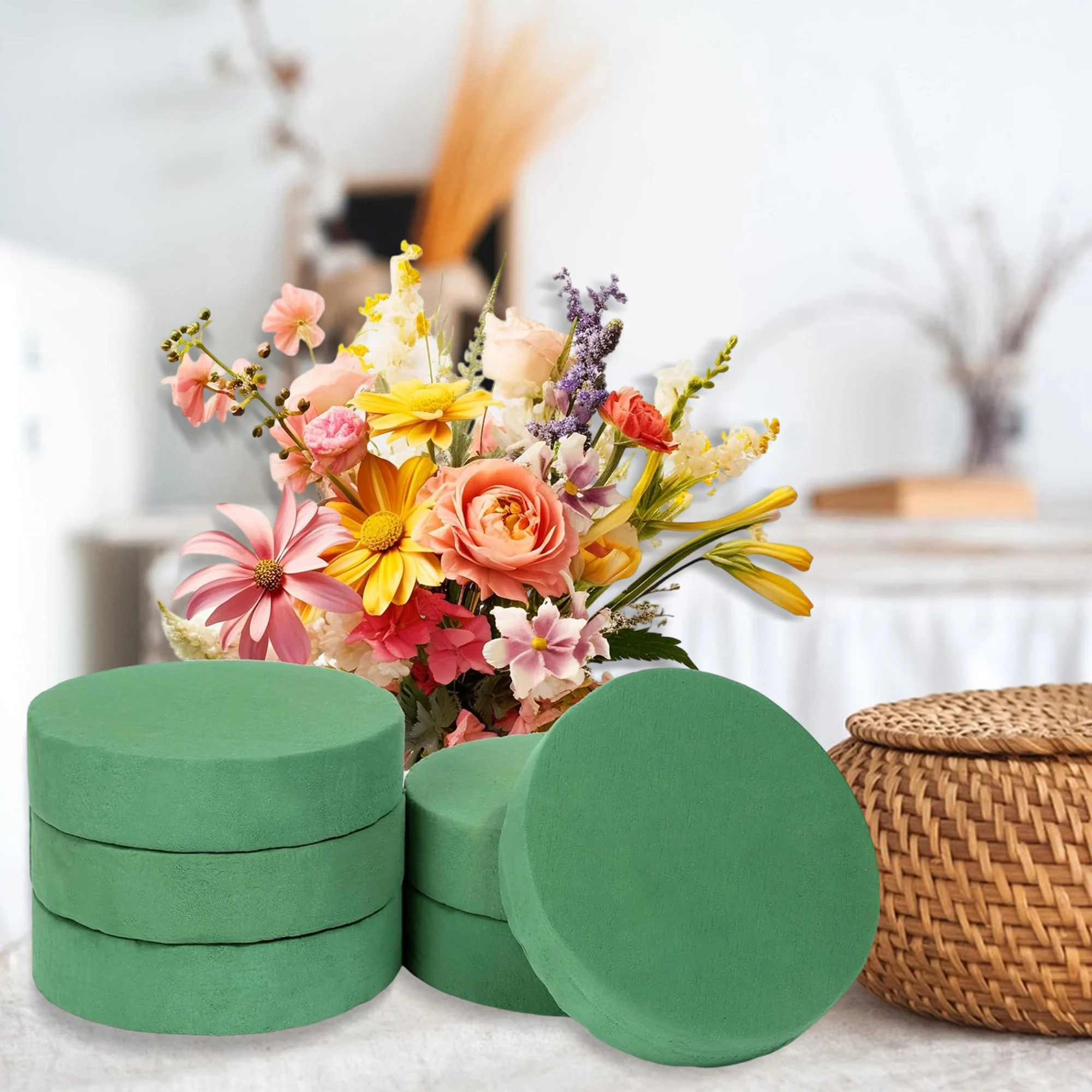 12 قطعة من كتل الرغوة الملونة المتنوعة للمشروعات اليدوية التي تصنعها بنفسك وترتيبات الزهور ومستلزمات رغوة الزهور الرطبة والجافة #4