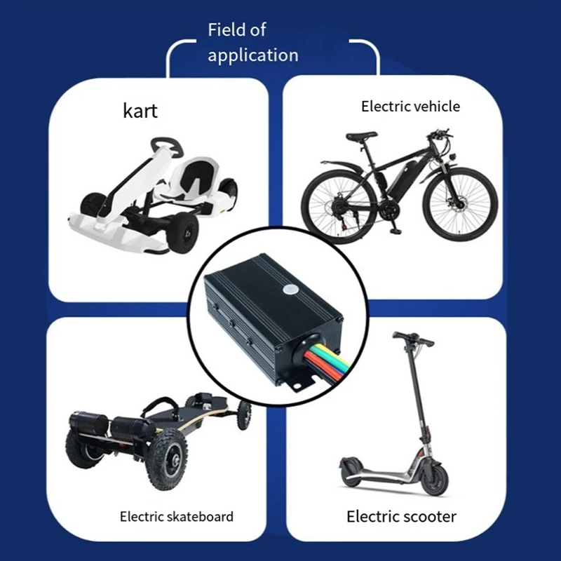 

Brushless Motor Controller 75100 FOC Single Drive ESC For Electric E-Bike Scooter 4-16S 50A 75V Speed Controller