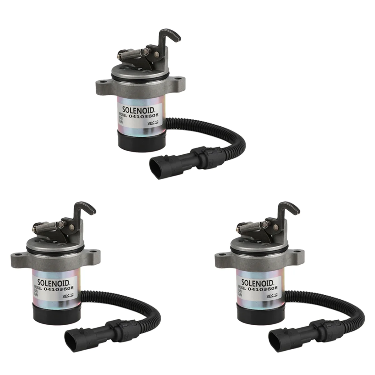 

3X for Deutz Fuel Shut Off Solenoid 04103812 04103808 F3L F3M F4L F4M 1011 2011