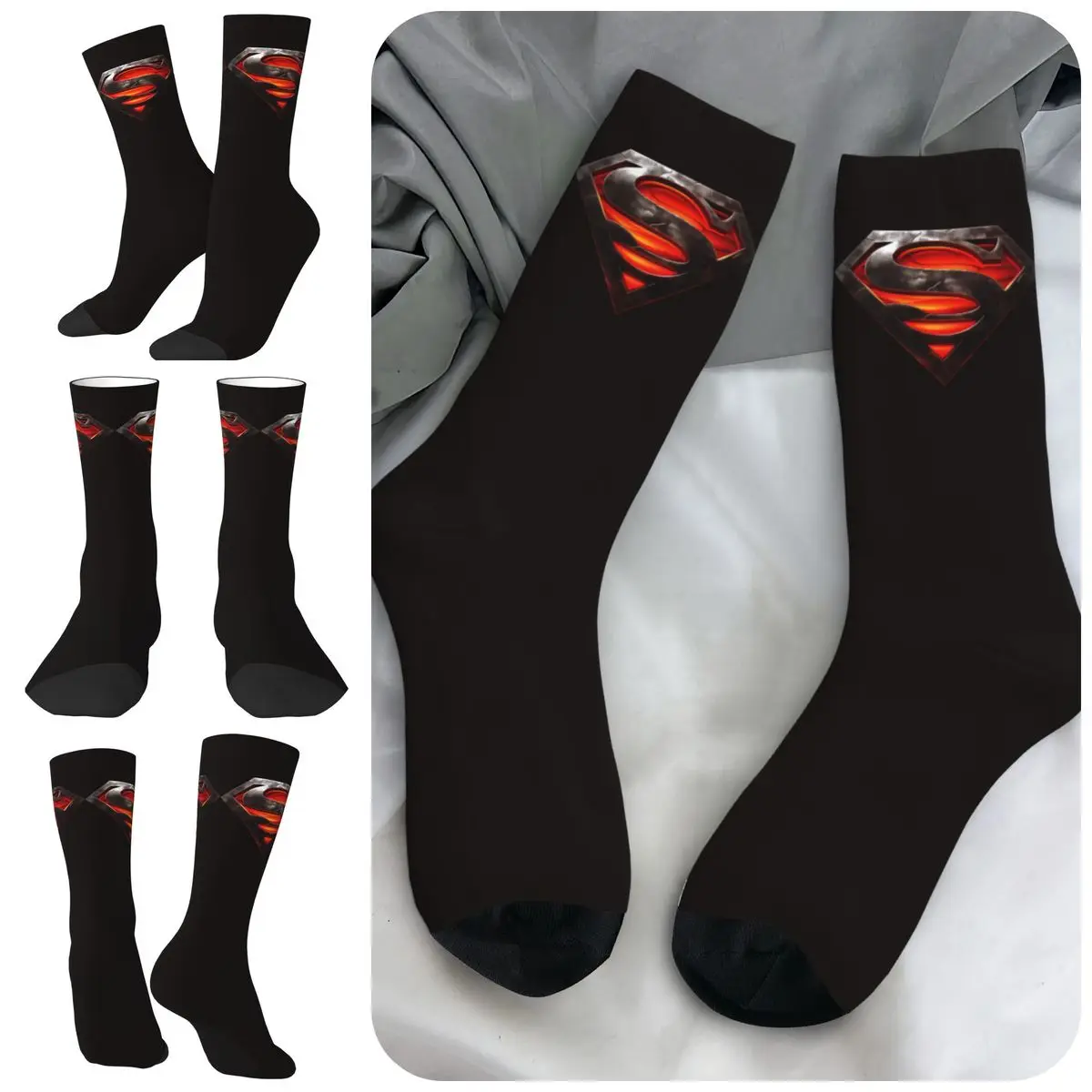 High elasticity polyester fiber 3D printing cosy Unisex Windproof Super S Interesting Four Seasons Socks