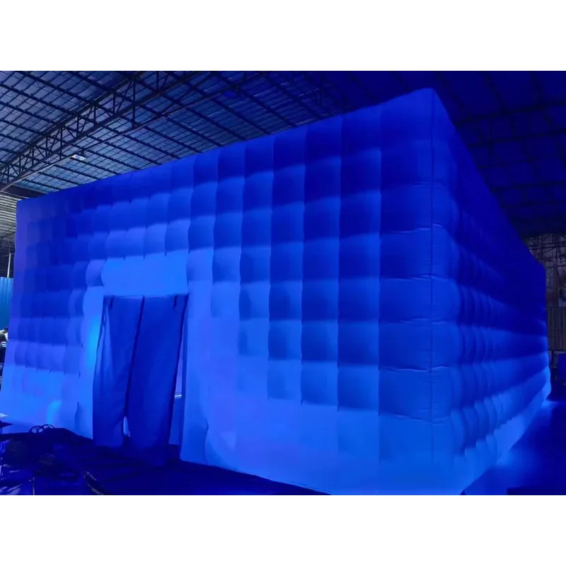 

Large White Inflatable NightClub tent LED Cube Wedding Tent Square Event Room Big Mobile Portable Party Pavilion for Backyard