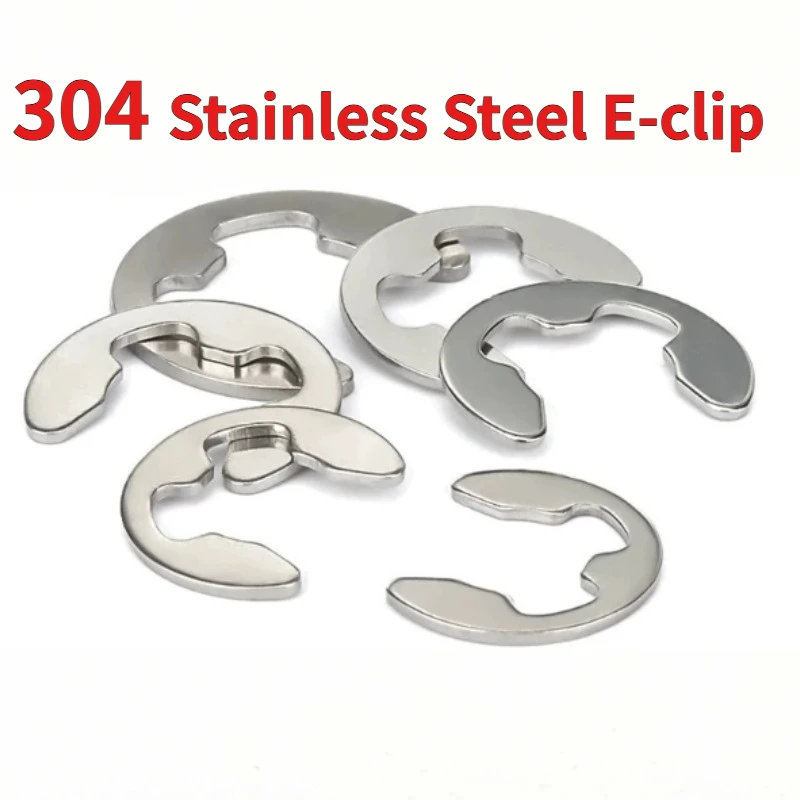 304 Stainless Steel Open Snap Ring M1.2 M1.5 M2 M3 M3.5 M4 M5 M6 M7 M8 M15 304 E-Type Circlip Shaft Retaining Washer Fastener