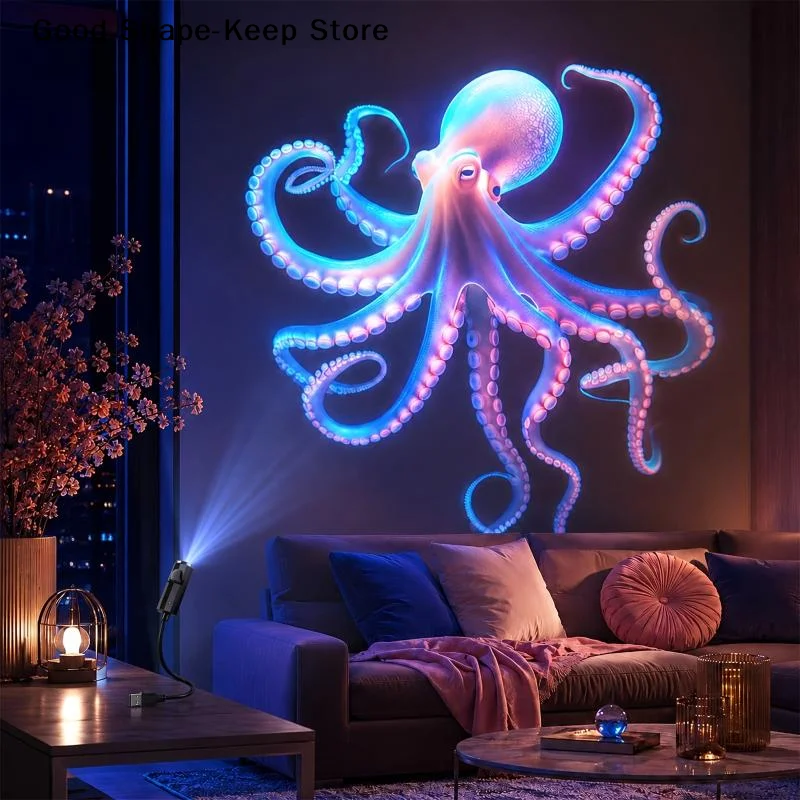 dailyUSB Powered Ocean Animal Projection Light 10 Themes 360° Rotatable Soft Ambient Lamp for Bedroom Living RoomDaily products