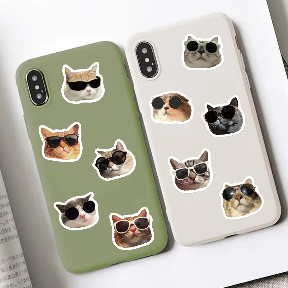 500 pçs-rolo criativo tinta pura cabeça de gato padrão adesivos gatos engraçados decalques bagagem notebook caso do telefone skate adesivos