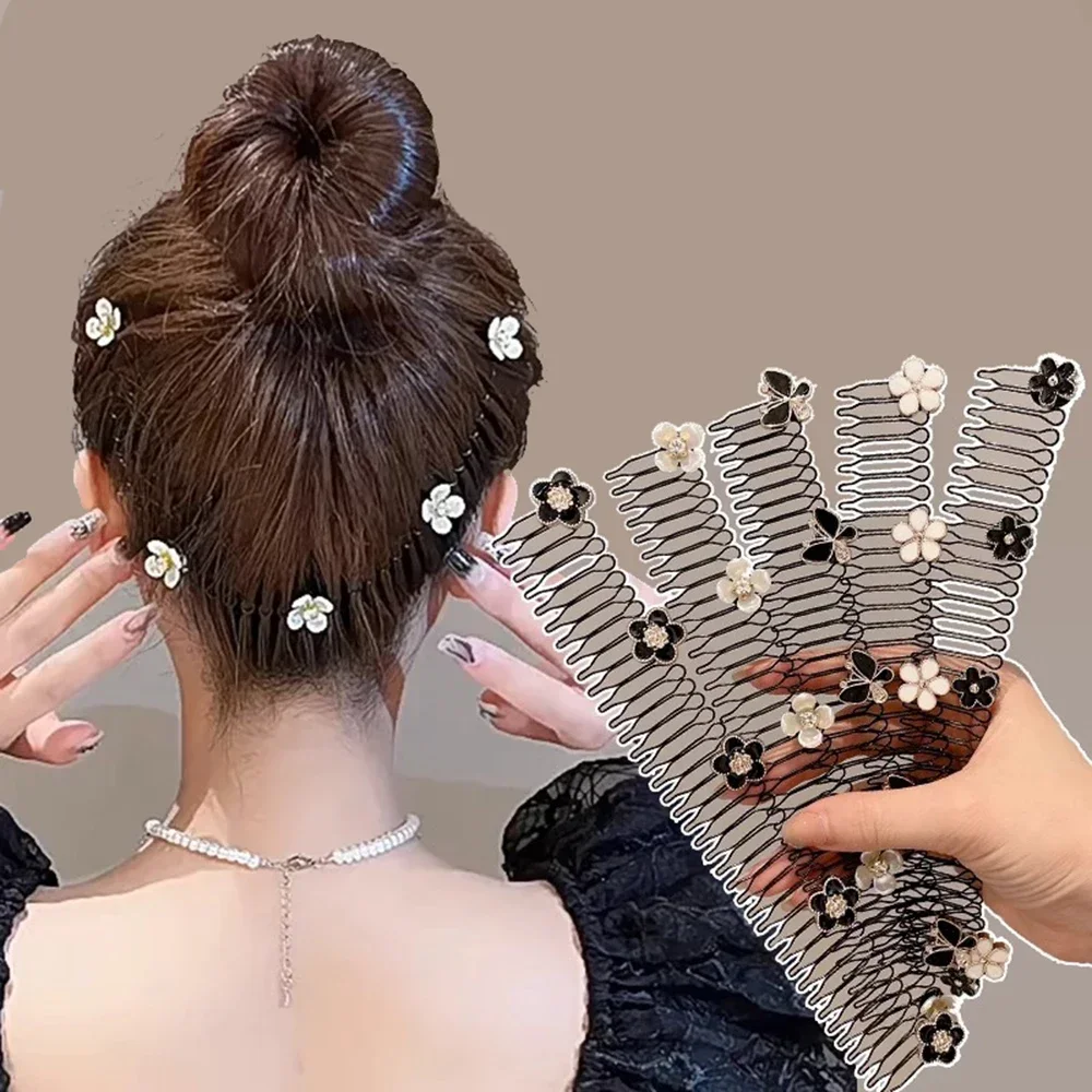 Camellia Hair Comb Invisible Bangs Hair Clip Tidy Hairpin Girls Hairpin Women Tools Fixed Inser Comb Akcesoria do włosów Для Волос