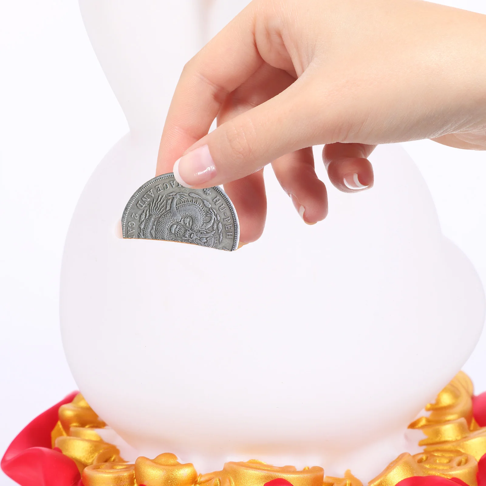 

Piggy Bank Desktop Ornament Bunny Coin Saving Jar Savings Creative Tank Reusable Money Banks Vinyl for Children