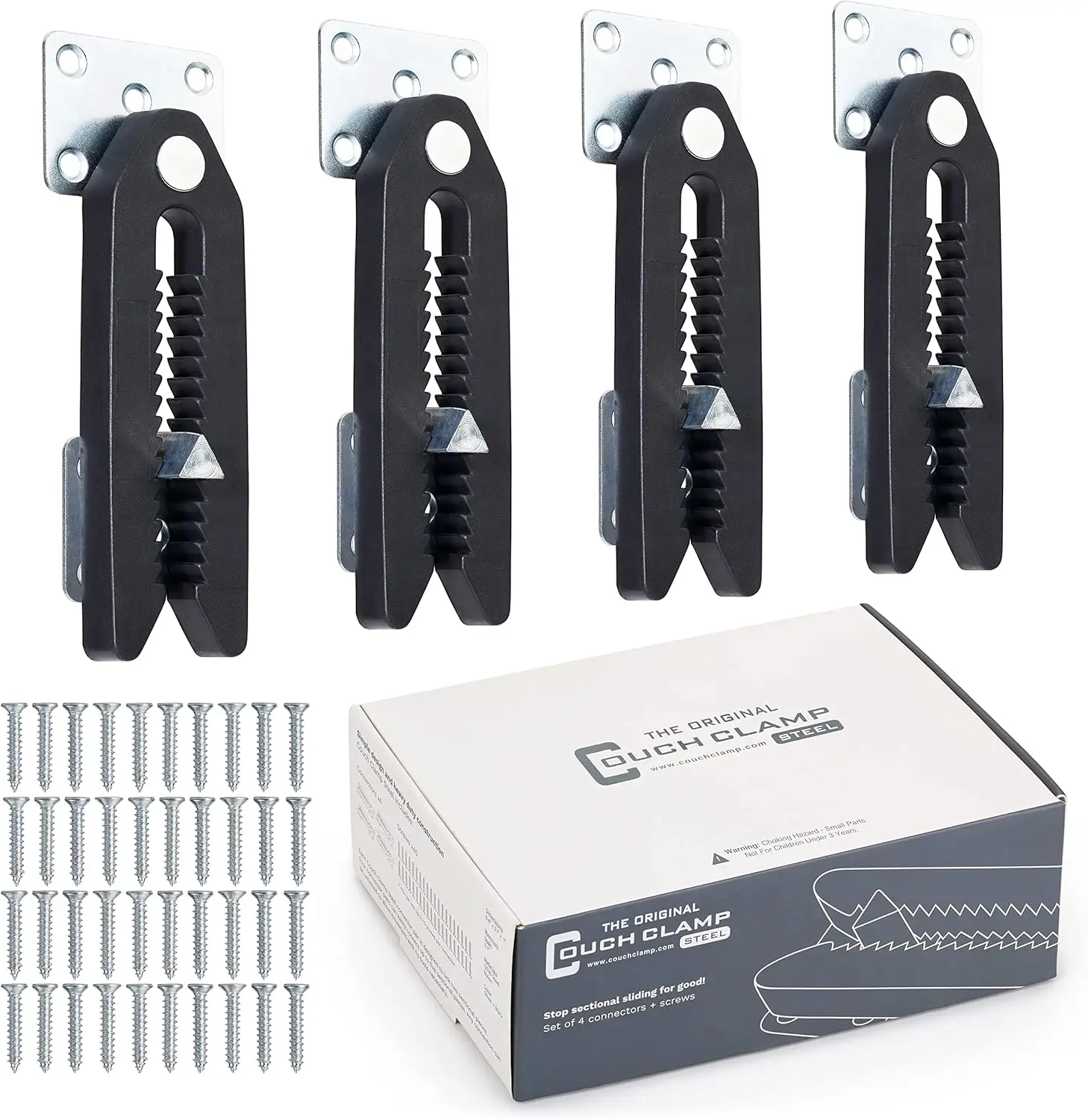 

Steel Non-Slip Sectional Connectors For Sliding Sofas, Adjustable Clips To Keep Sectional Couch Together, Prevent Floor