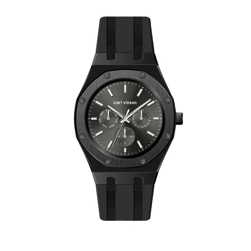 Luxury minimalist men's sports casual watch Creative design waterproof watch Men's gift Quartz watch Black  часы женские