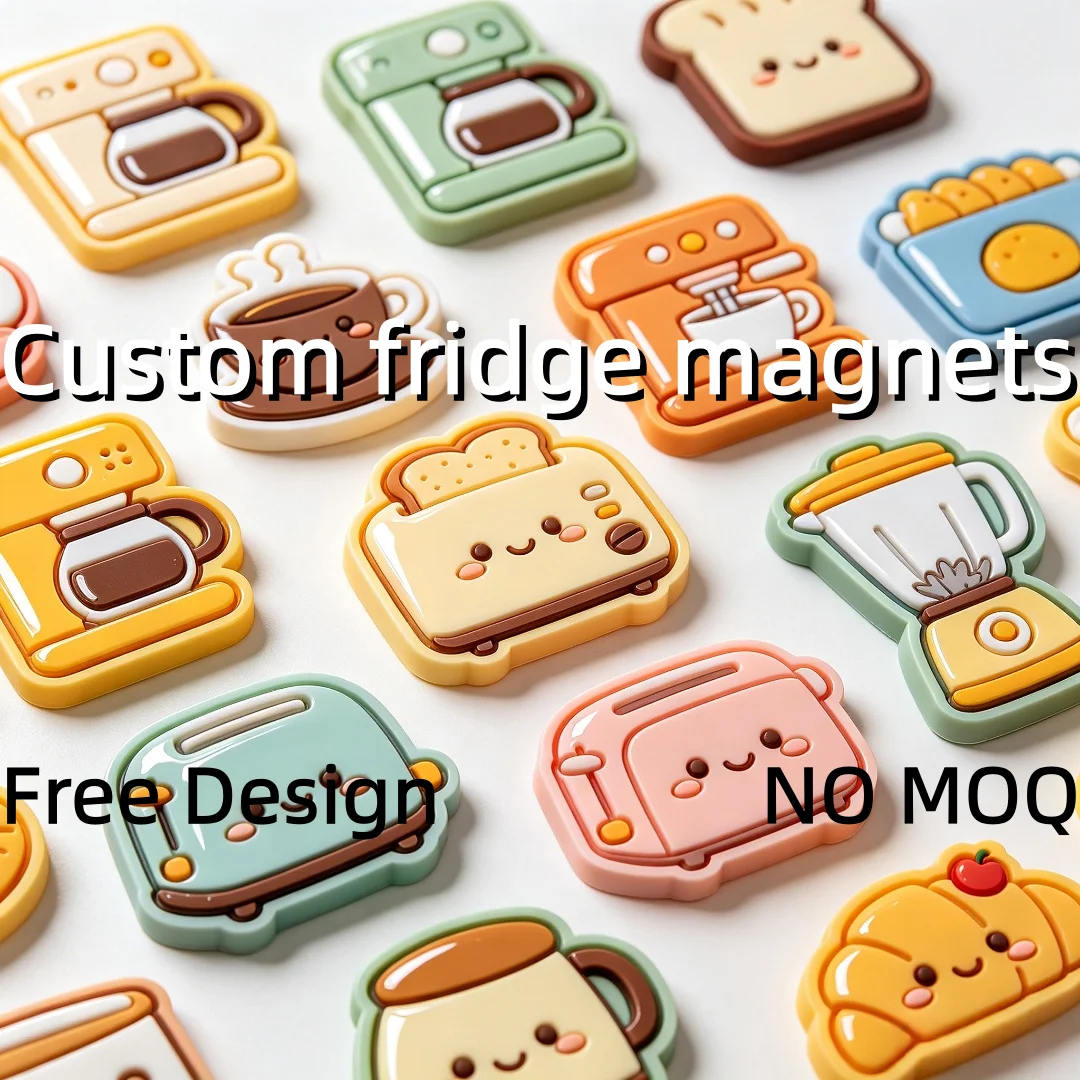 Cute Cartoon Custom PVC Fridge Magnets Free Design NO MOQ Kitchen Home Decor Travel Souvenir Gift