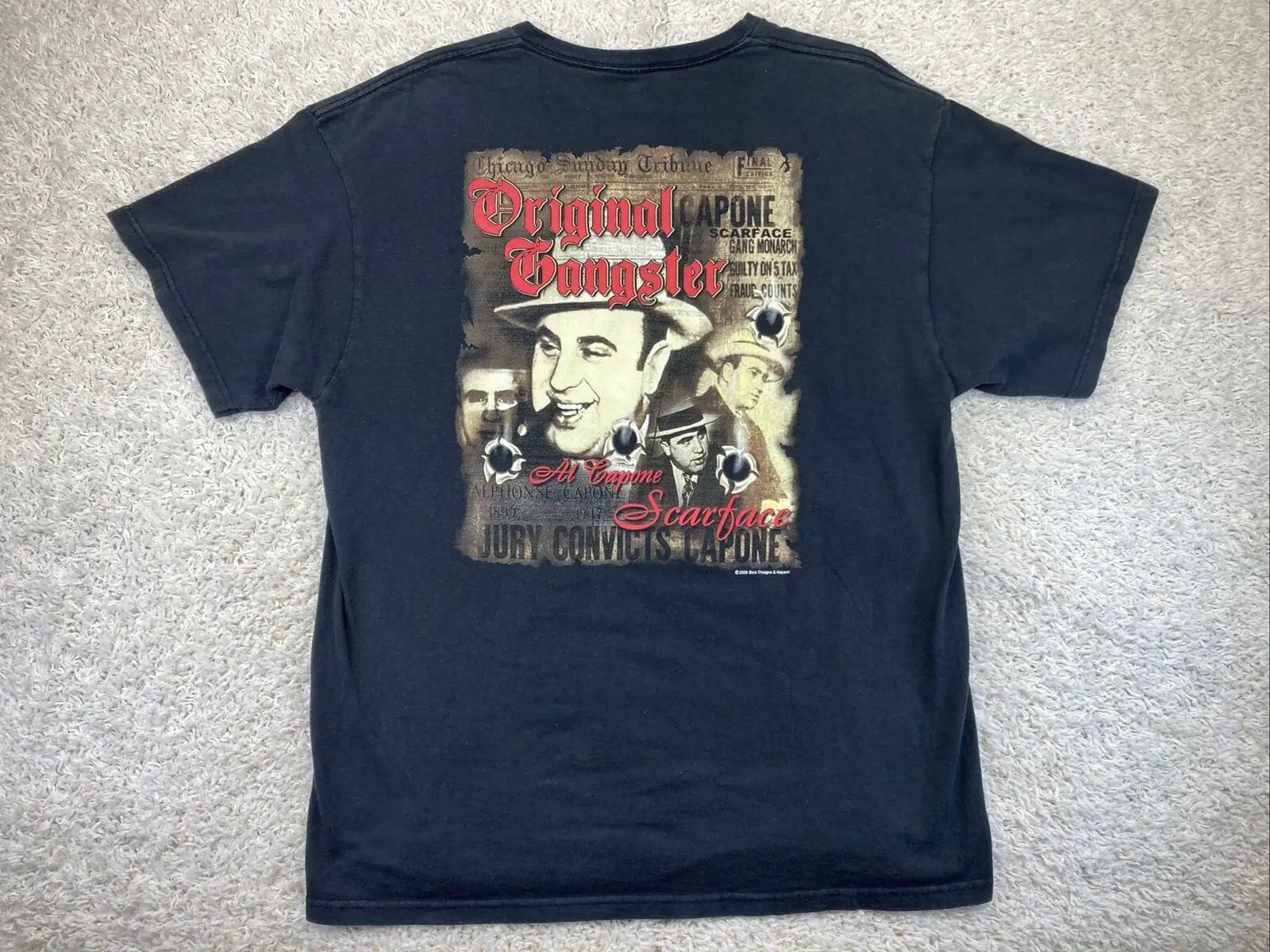 Vintage Y2K 2006 Al Capone ScarFace Original Gangster Shirt xl