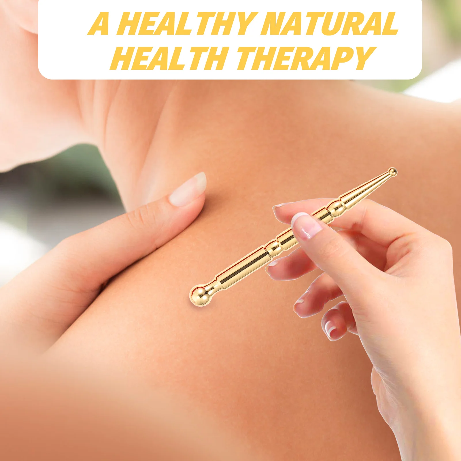 

Massager Pen Stick Acupuncture Trigger Point Tool Muscle Massaging Yellow Sticks Back