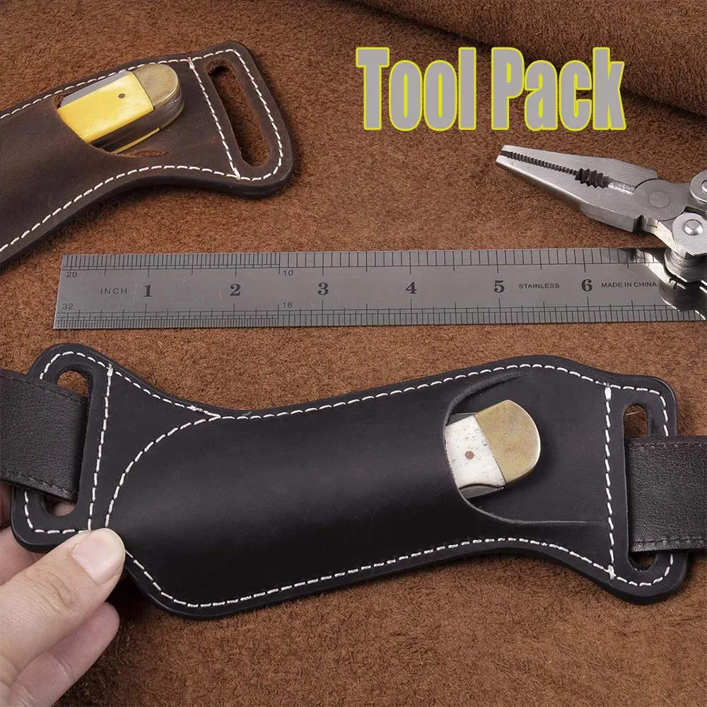 

Outdoor Gear Belt Carry EDC Folding Knife Sheath Waist Hanging Tactical 5 Inch Knife Holster Pouch Heavy Duty Tool Pack