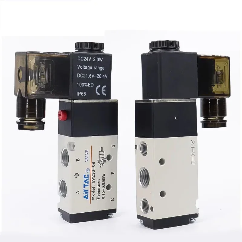 4V110-06 4V210-08 4V310-10 4V410-15 Pneumatic Electric Solenoid Valve Direction Control Solenoid Valve 12V 24V 110V 220V