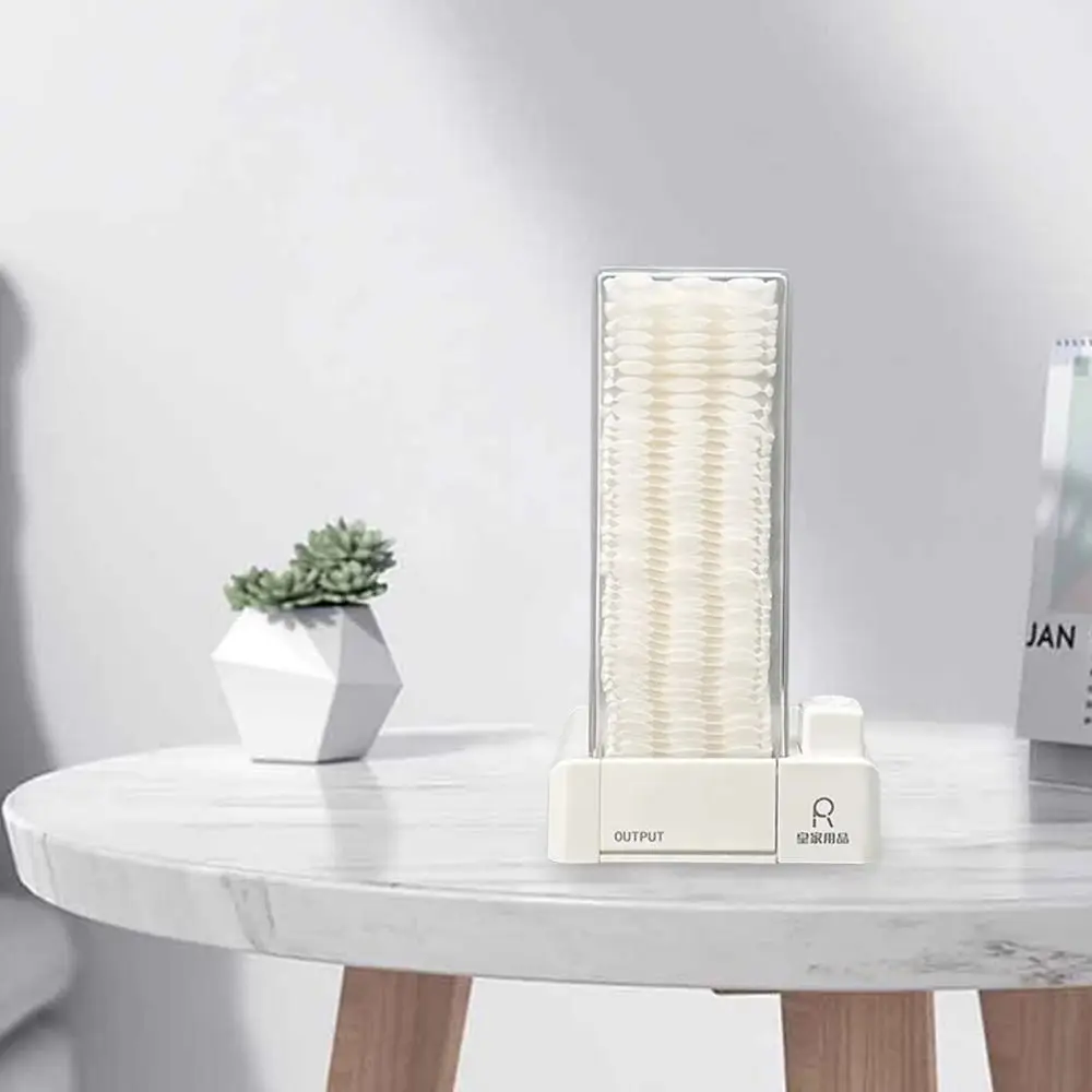Creative Cotton Pad Dispenser Dustproof Press Type Makeup Cotton Organizer Wall Hanging Hermetic Seal Automatic Cotton Dispenser