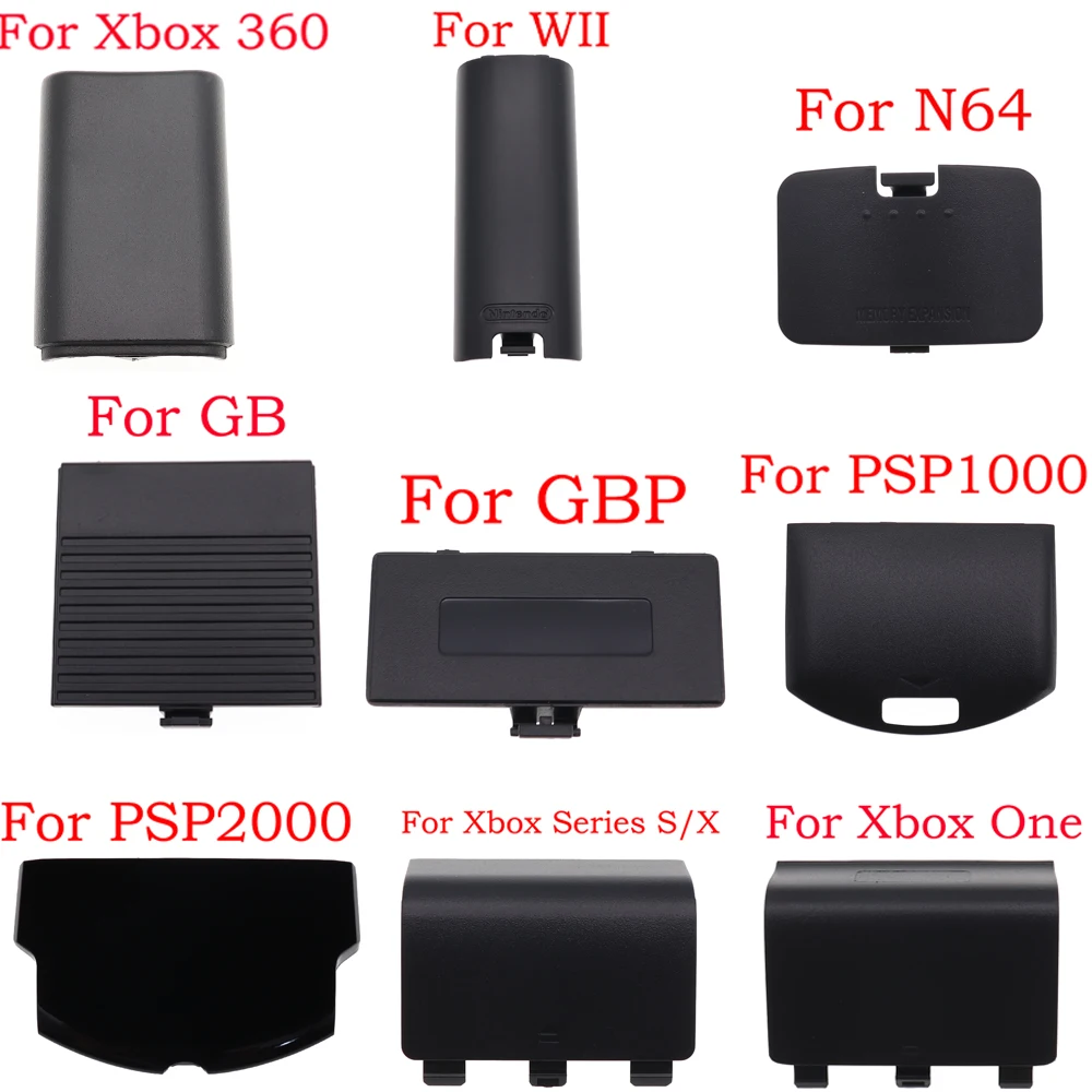 For GB GBA GBC Wii Battery Cover Lid Door Replacement For PSP 1000 2000  N64 Back Door Case For Xbox One Series X S Xbox360