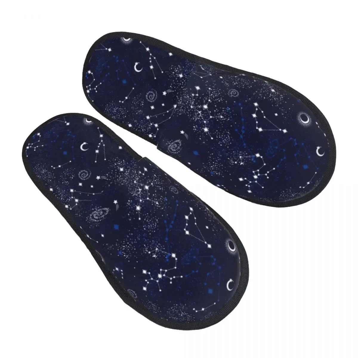 Indoor Slippers Galaxy Constilation Plush Slipper Autumn Winter Shoes House Flat Floor for Bedroom