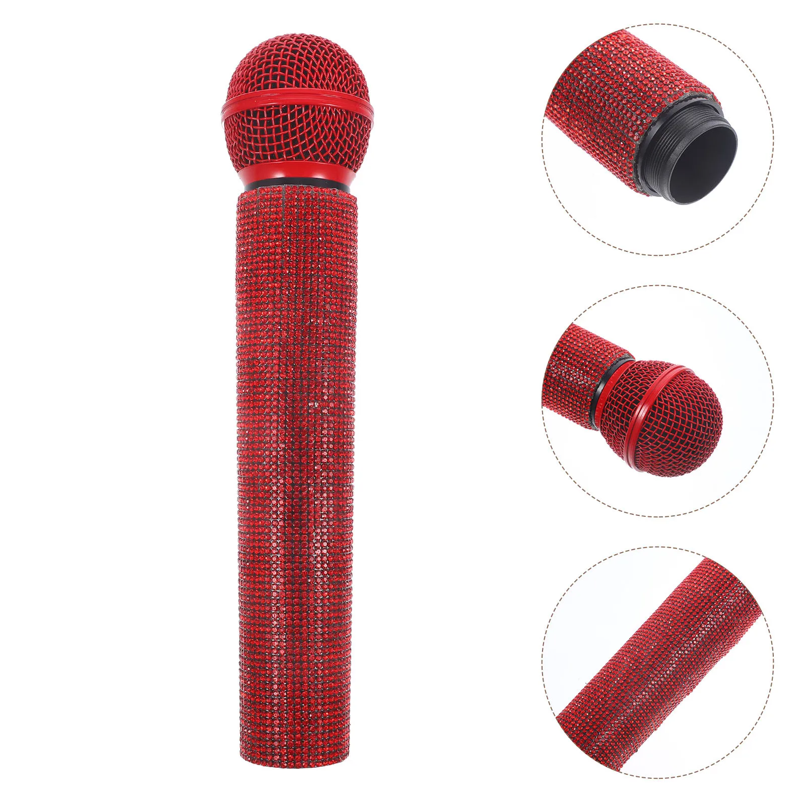 دعامة الميكروفون التظاهري، ميكروفون صغير الحجم مصنوع من خليط معدني، متين ومفيد لزراعة الفائدة في الغناء والتحدث في الحفلات