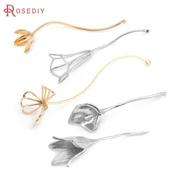 18K Gold Color Brass Flower Charms Pendants High Quality Necklace Earrings Accessories Rosediy official-website