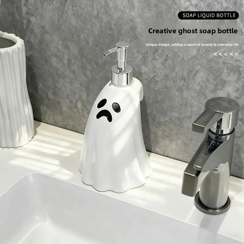Halloween Ghost Hand Sanitizer Pump Lotion Bottle Bathroom Accessories Shower Gel Shampoo Refill Empty Bottle Home Decoration