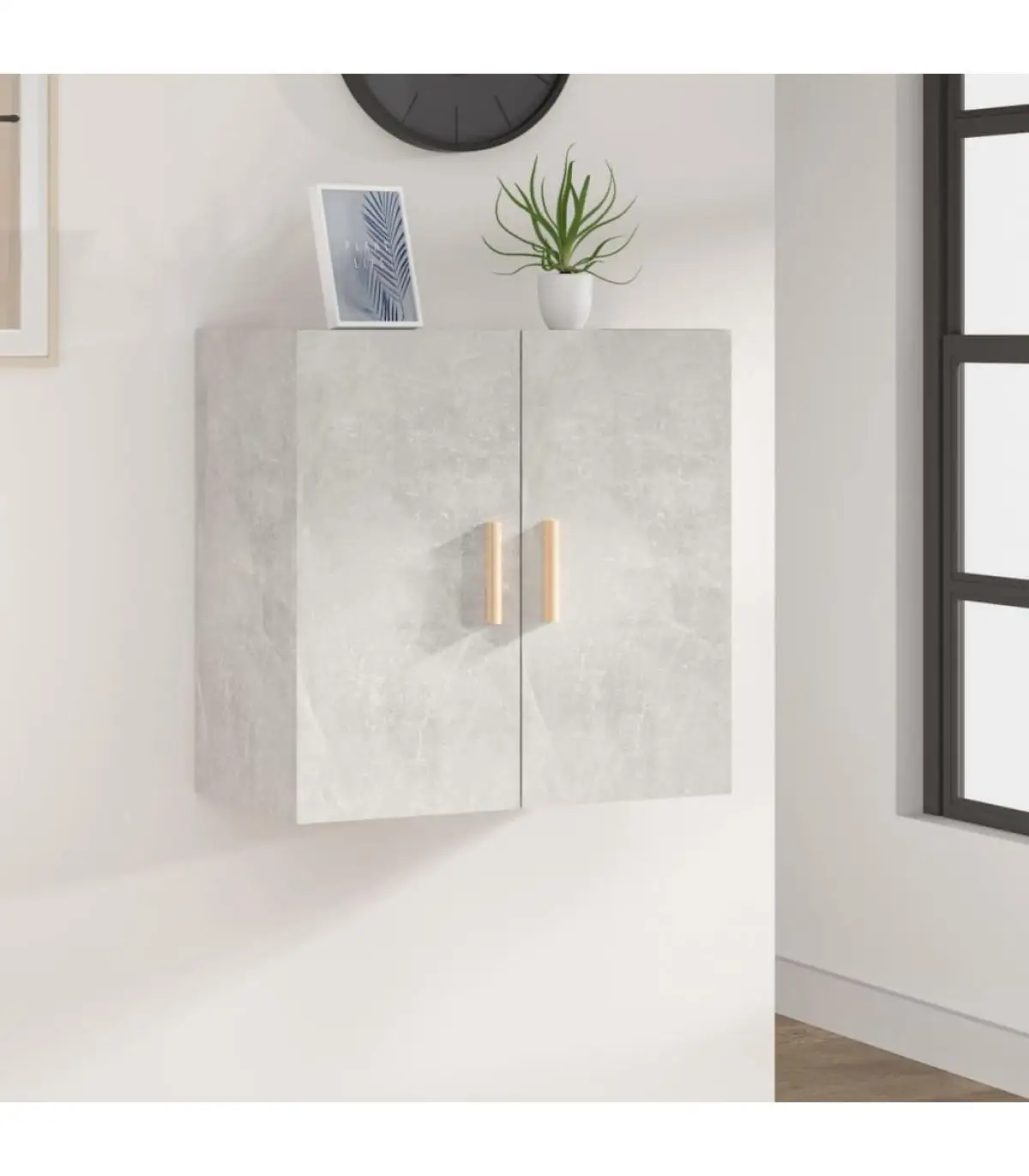 Lockers and storage cabinets wall cabinet plywood gray concrete 60x30x60 cm