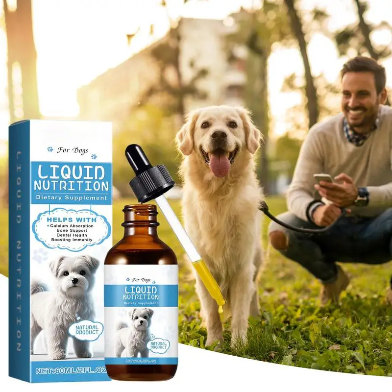 Gotas nutritivas para mascotas, 60ml, suplemento nutritivo para mascotas, alimentos líquidos para perros, suplementos líquidos, suplemento nutritivo para mascotas