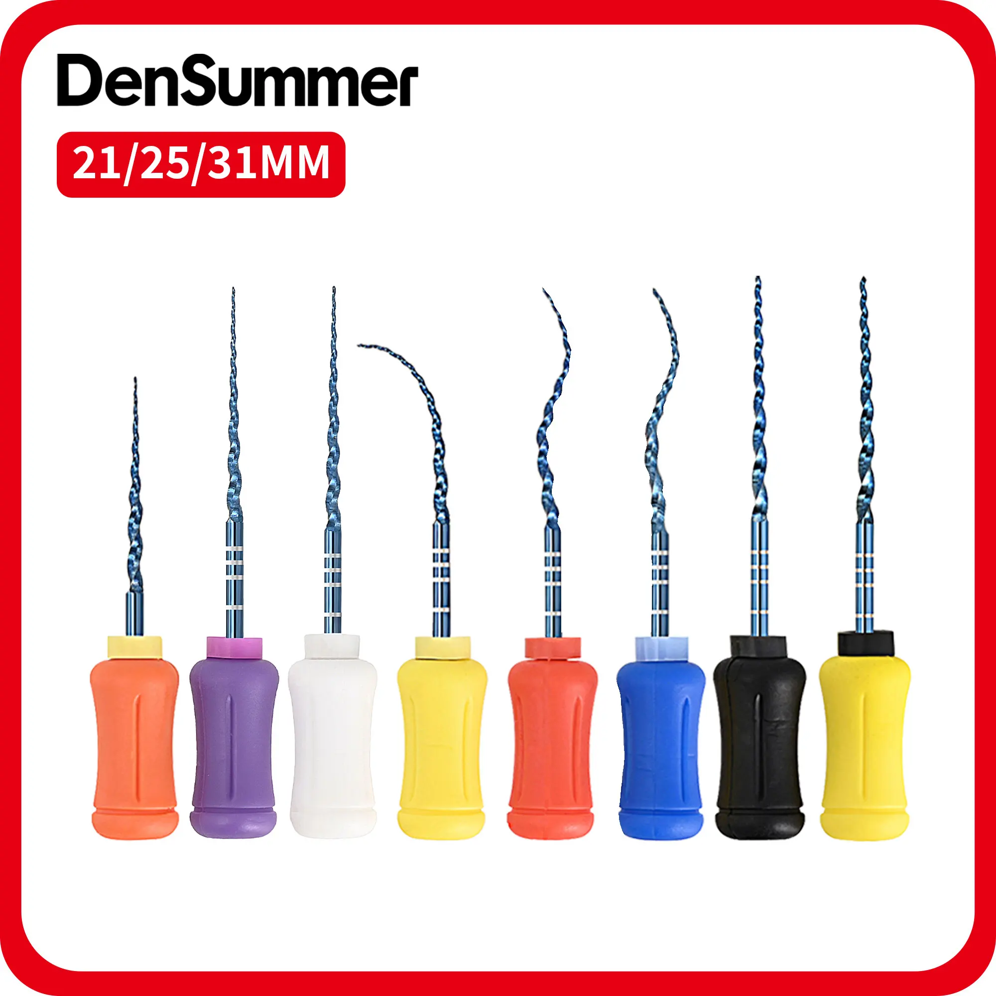 DenSummer Blue Hand Files 19/21/25/31mm SX-F5 Endo File Heat Activated Root Canal Rotary File Teeth Whitening Dental Instrument
