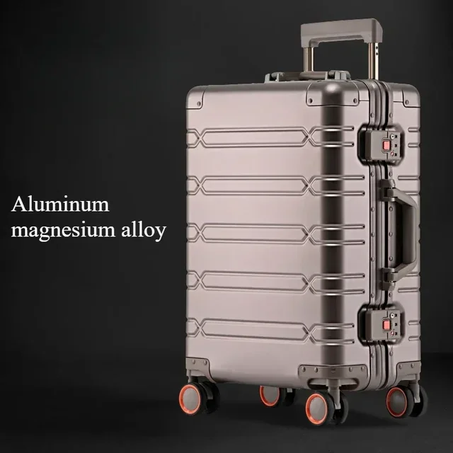 Grote Capaciteit Trolley Koffer Reistas Aluminium-Magnesiumlegering Reiskoffer Zakelijke Rolbagage