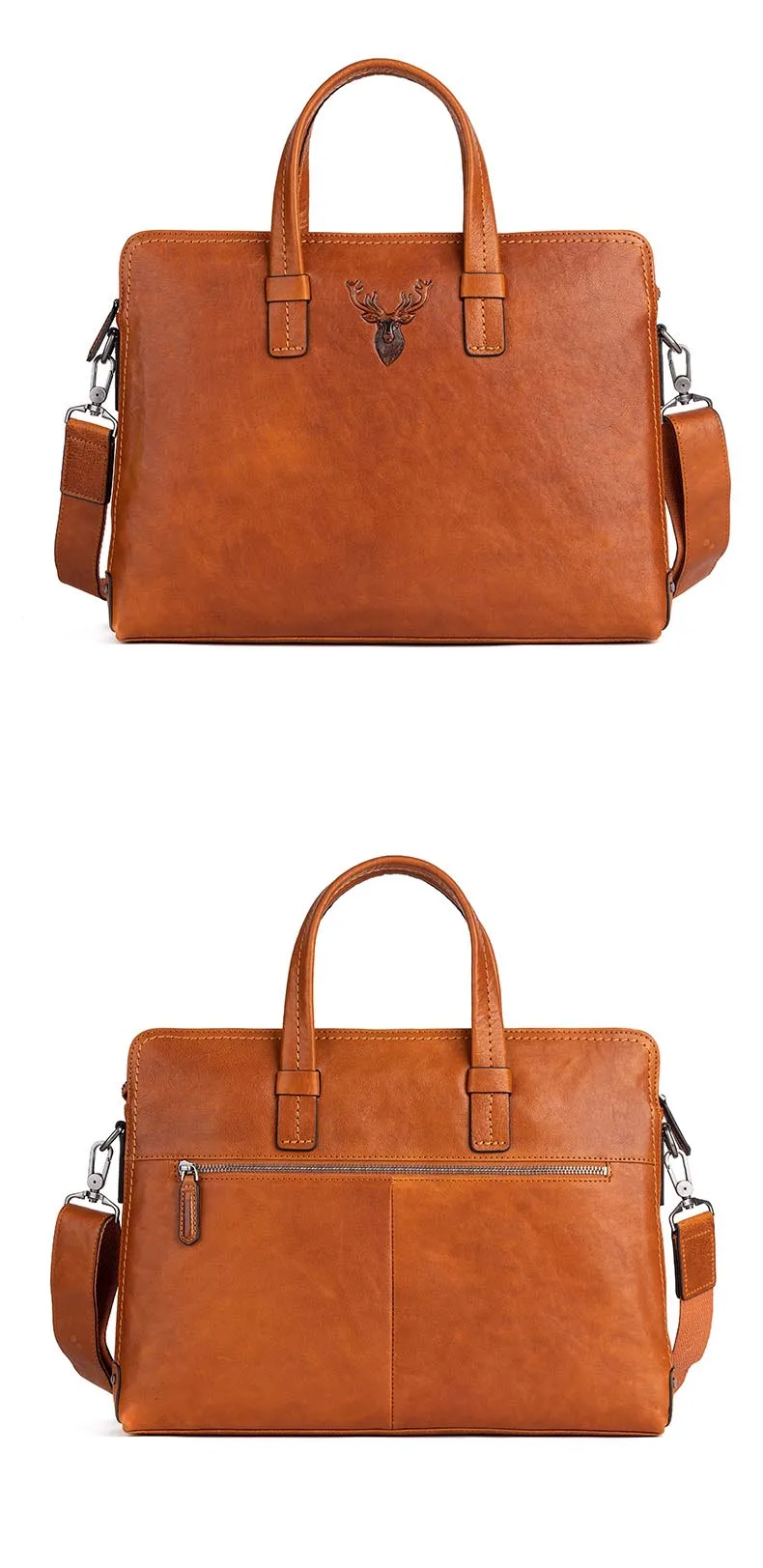 Retro Men's Briefcase Leather Casual Handbag Top Layer Cowhide Shoulder Bags Men Business Bag Pure Leather Laptop Tote Bags