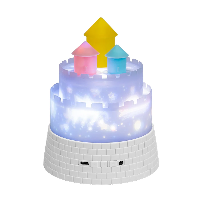 Cake Star Projector Night Light Bluetooth Speaker 360° Rotate Kids Birthday Gift USB Rechargeable Color Changing Bedroom Decor