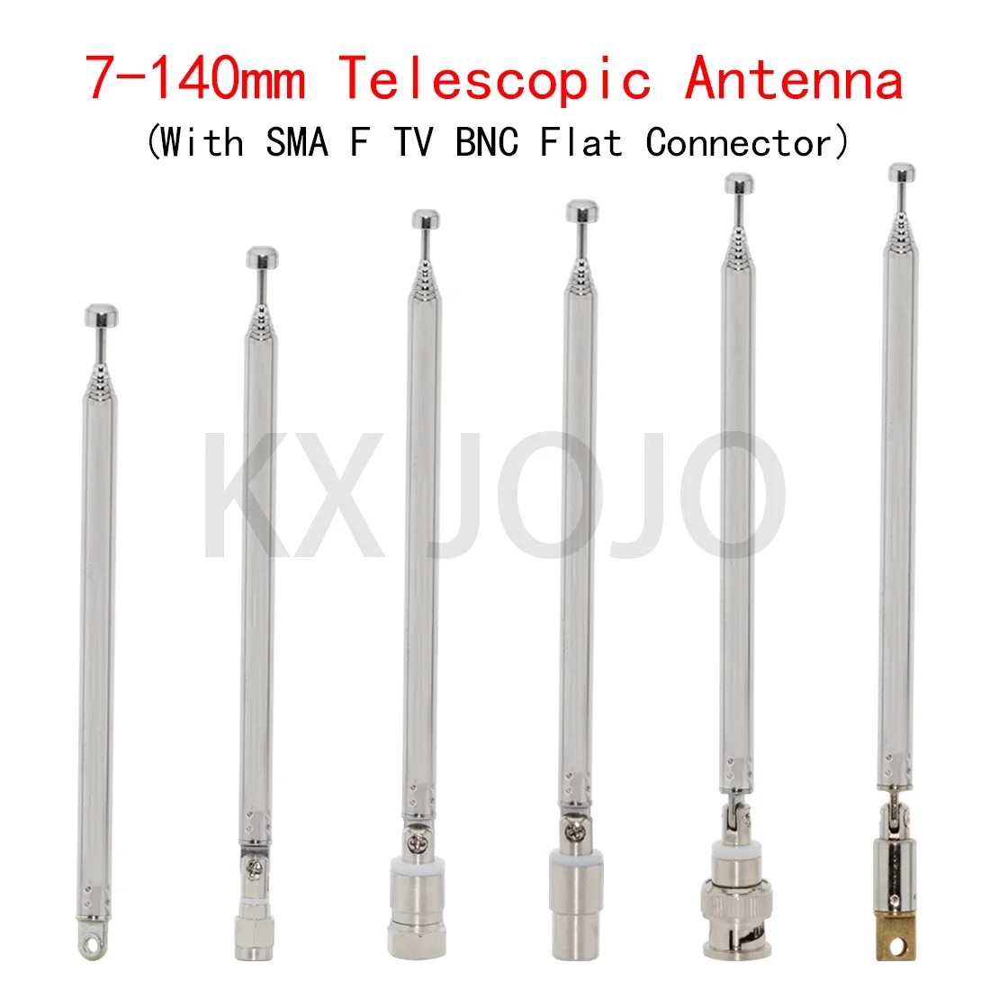 Telescopic Antenna 7 Sections 180-Degree 7-140mm Pull Rod 620mm SMA BNC F TV Flat Head FM Receiving  Radio Speaker 1pc