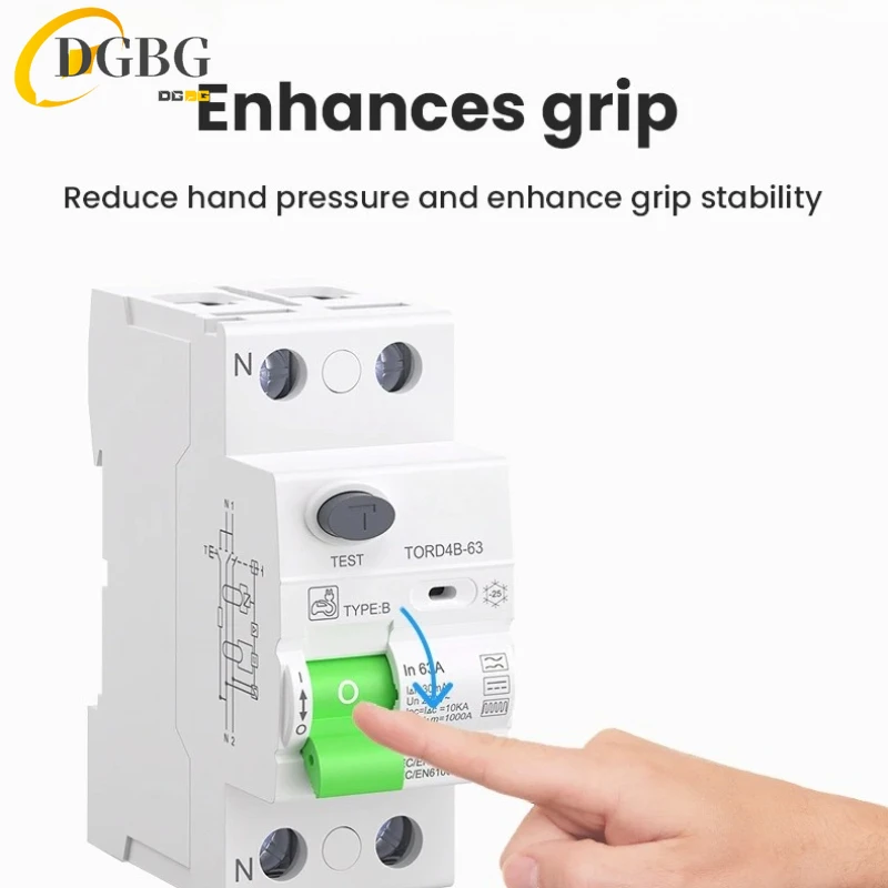 RCCB RCD DC Electric Vehicle EV Charging Pile Residual Current Breaker  2P 63A 30mA Type B 10KA  Din Rail Earth Leakage TONGOU