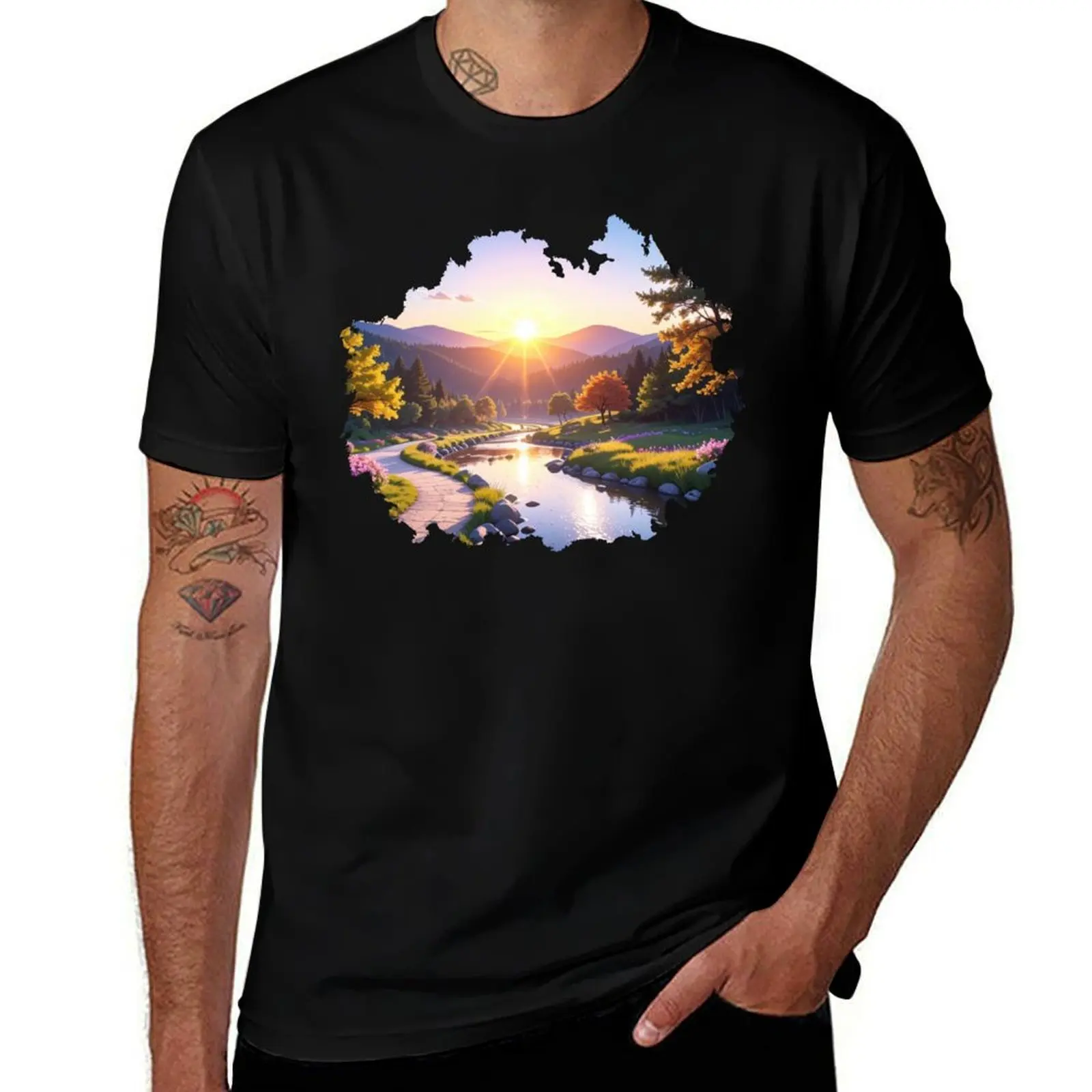 

Sunset Thread Valley T-Shirt customizeds anime t shirts designer shirts mens t shirts top quality