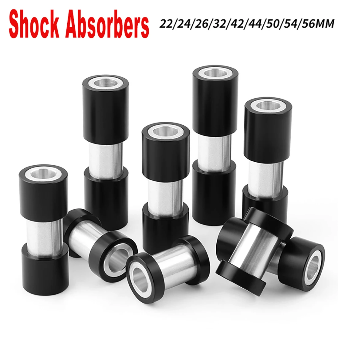 1PCS MTB Rear Shock Bushing 22 24 26 32 42 44 50 54 56mm Bike Rear Suspension Shock Absorber DU Bushing Washer ID 8mm OD 12mm