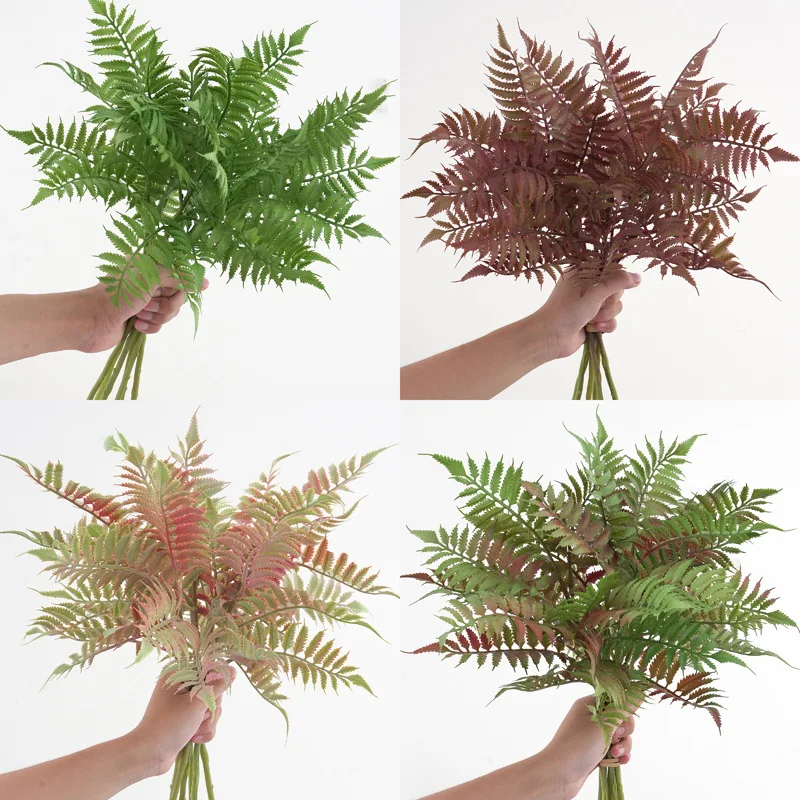 Artificial Phoenix Tail Fern Plant Branches Leaves Fake Flower Simulation Green Plants Leaf Shopping Mall Decoration Greening