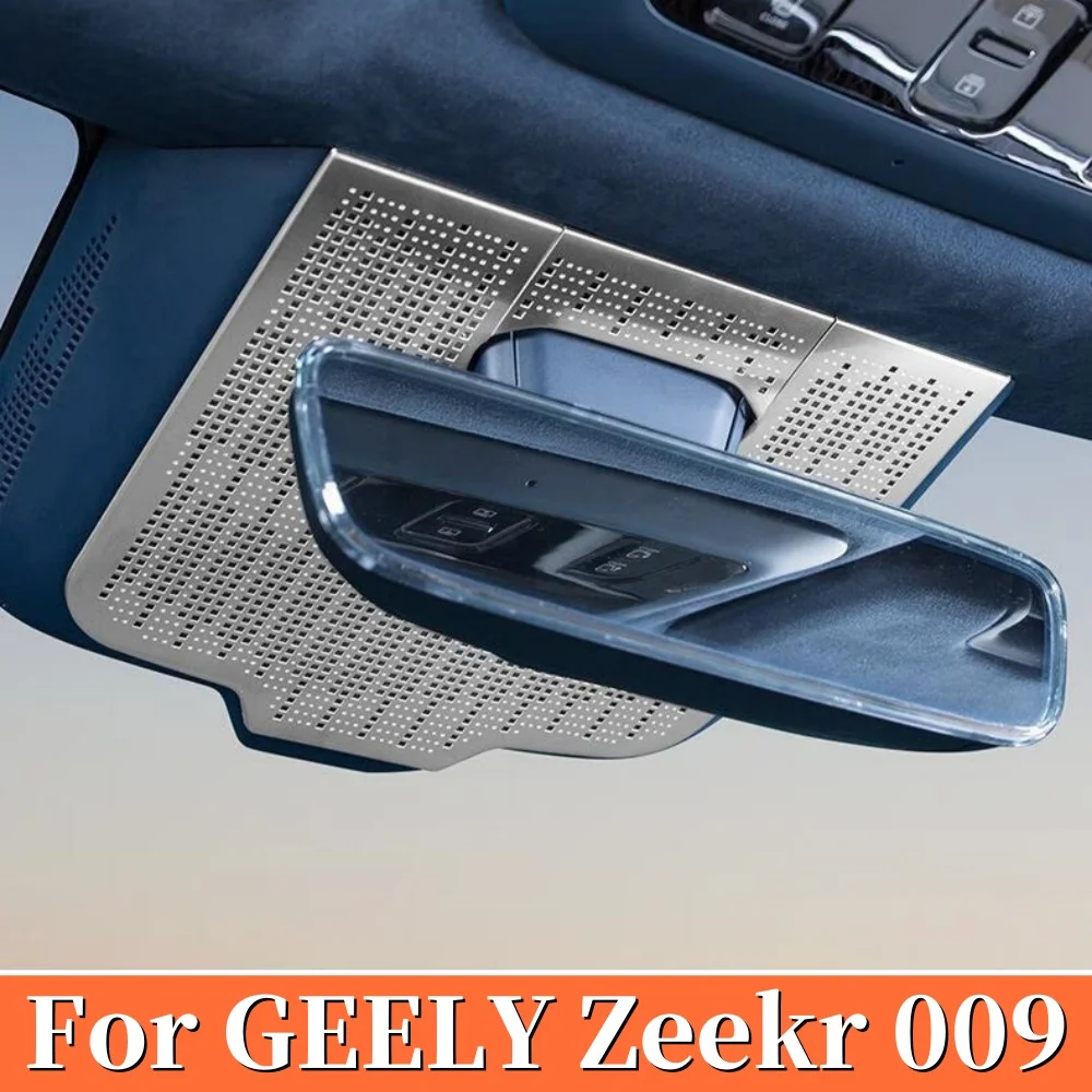 

For Zeekr 009 2022 2023 2024 Stainless Steel interior Rearview Mirror Audio Cover Car Modified Decorative Interior Accessories