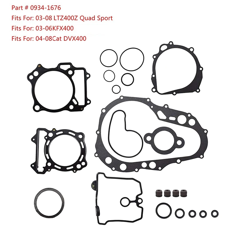 Motorcycle Engine Gasket Oil Seal Kit Engine Sealing Ring for ARCSU CAT DVX 400 KAWASAKI KFX 400 SUZUKI LTZ400 QUADSPORT