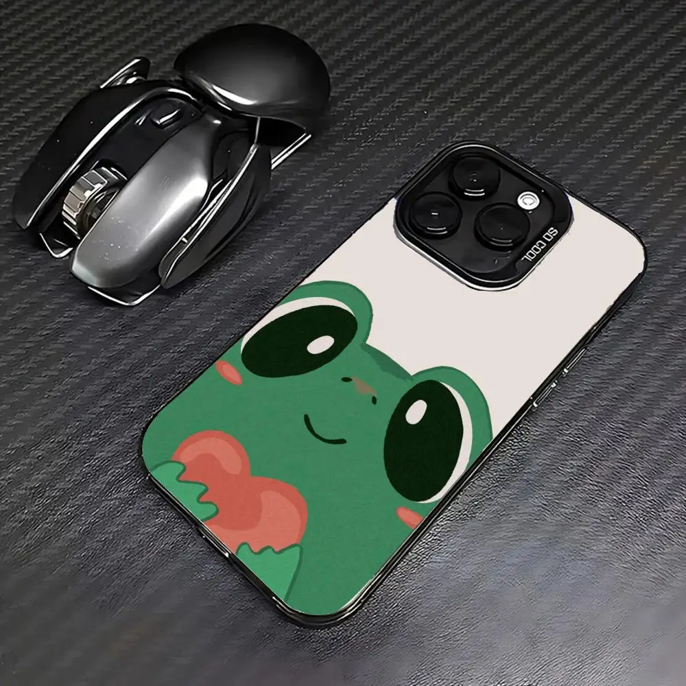 

Green frog pattern Phone Case case for iPhone17 16 15 14 13 12 11 Pro/ Max/Plus shock-proof rear cover anti-fingerprint