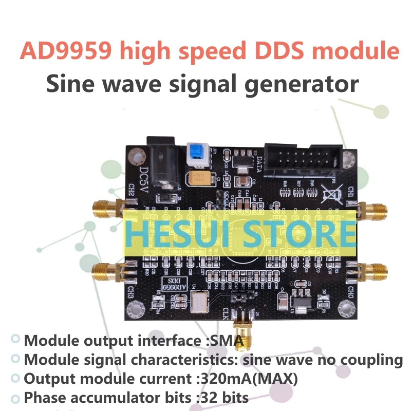 AD9959 module RF signal source Multi-channel High-speed DDS module sine wave signal generator better than AD9854 Driver board