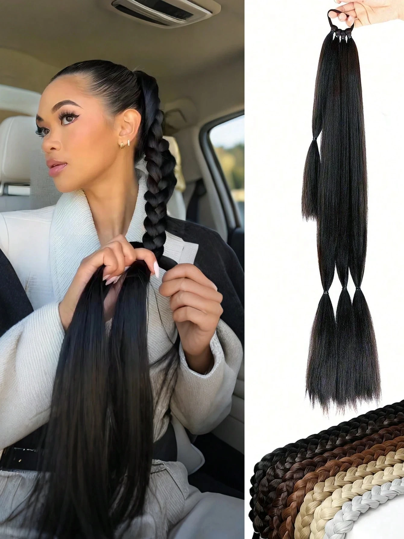 

24-дюймовые темно-коричневые наращивания хвоста, термостойкие синтетические, длинная прямая обертка «сделай сам», женские повседневные/косплей/Рождество/Карнавал