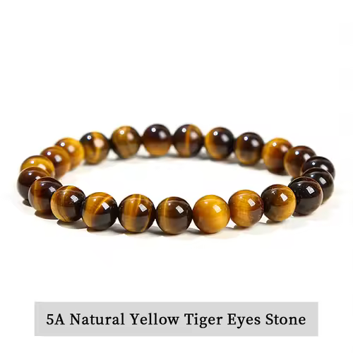 JD Natural Stone Beads Bracelet Amethyst Tiger Eye Crystal Quartz Agate Gem Beads Bangles Women Men Reiki Healling Jewelry Gift - Image 29