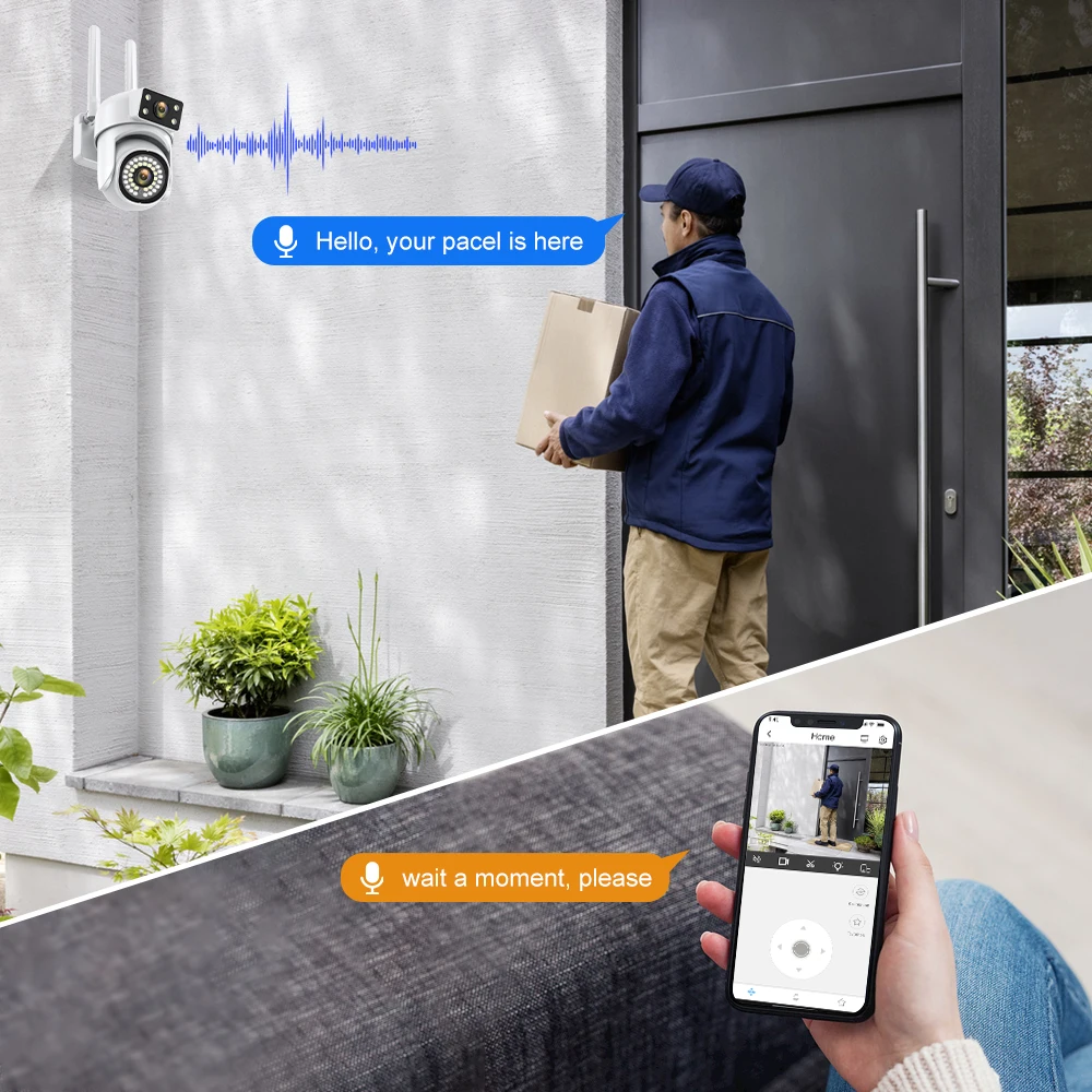 1/4PCS 8MP Wifi Camera IP Outdoor 8X Zoom 5G Wireless Security Monitor AI Smart Tracking Surveillance Cameras 6MP Two-way Audio