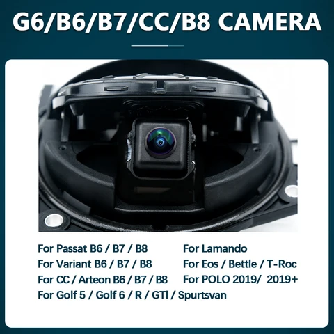 AHD1080P - CVBS Камера заднего вида с откидным логотипом-эмблемой для парковки, CCD HD, для Golf 5678 B678 MK5 MK6 MK7